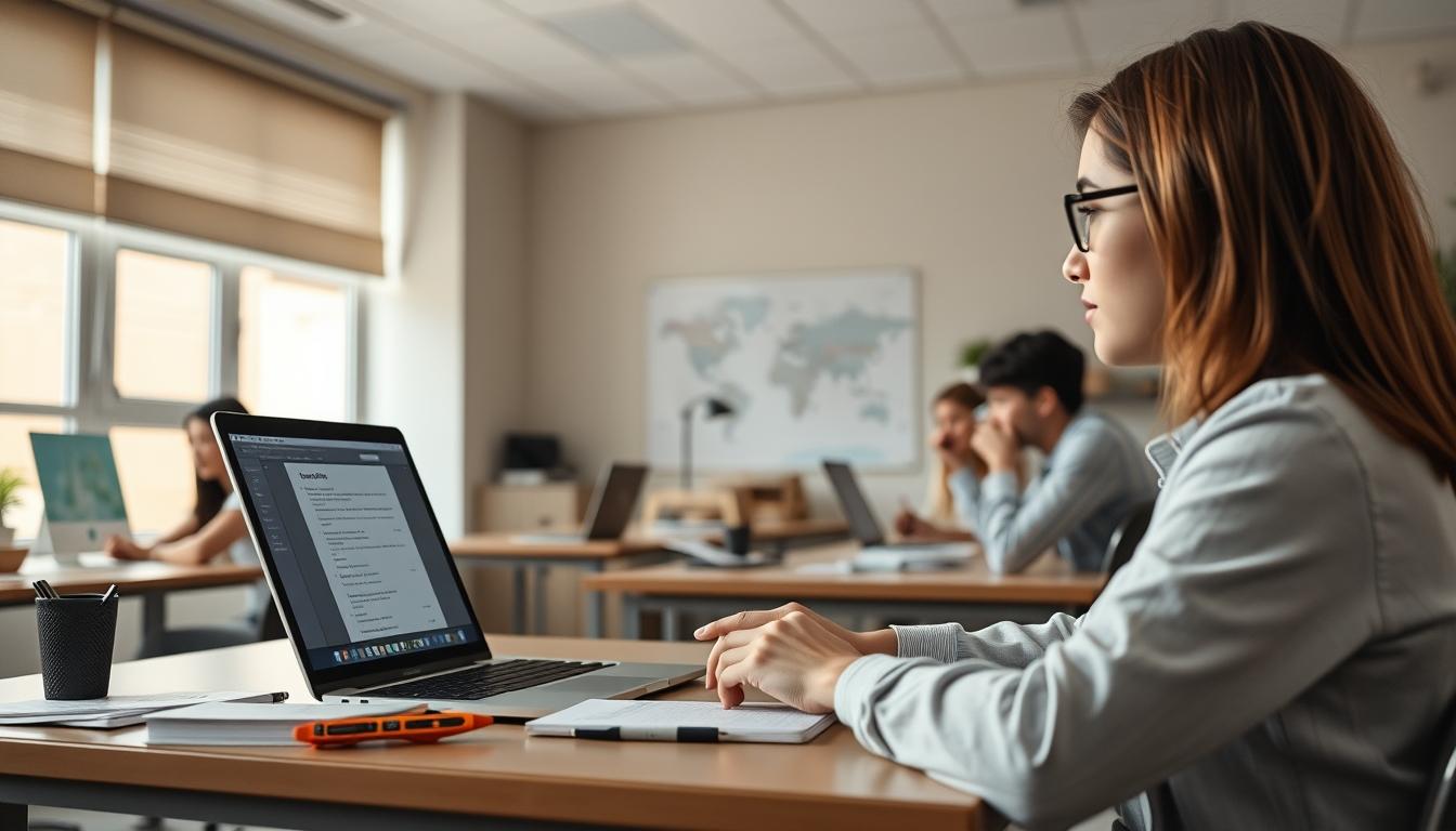 Student preparing for exams with study materials